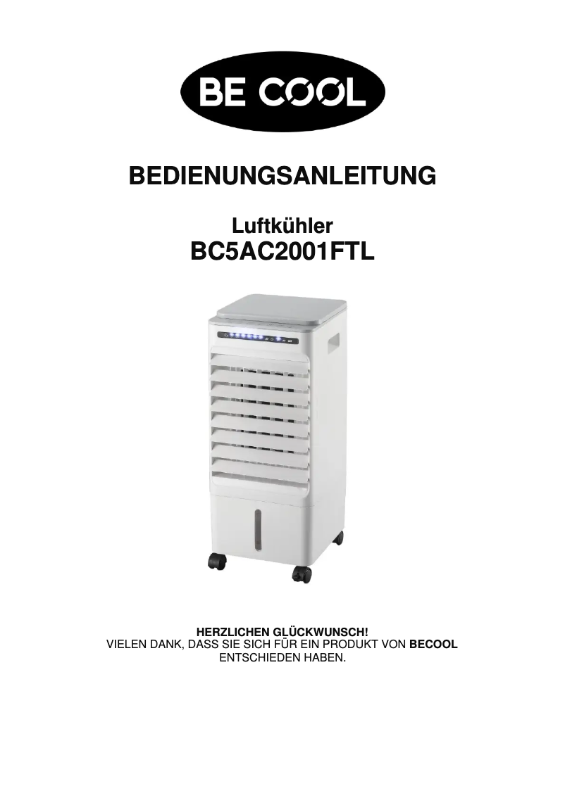 Image de la première page du manuel de l'appareil BC5AC2001FTL