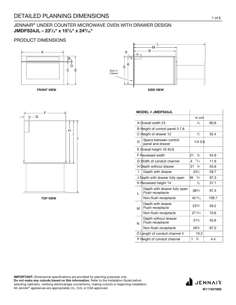 Page 1 de la notice Mode d'emploi JennAir JMDFS24GL