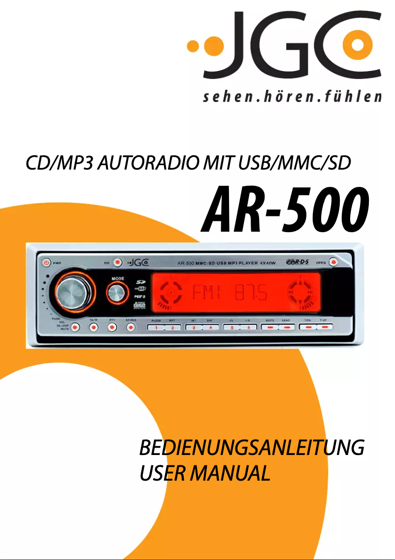 Page n°1 - Manuel utilisateur JGC AR-500