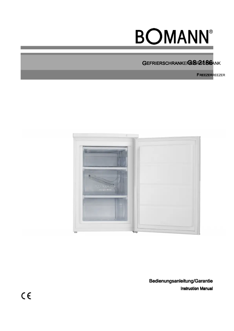 Page 1 de la notice Manuel utilisateur Bomann GS 2186