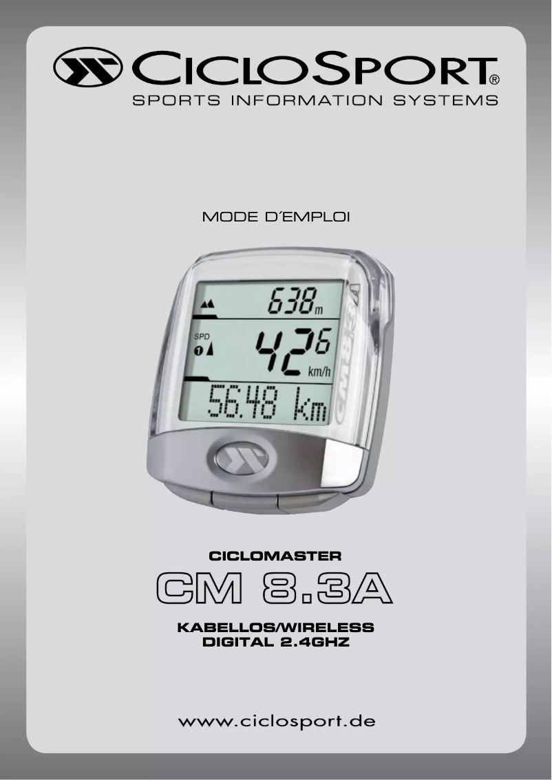 Page 1 de la notice Manuel utilisateur Ciclo CicloMaster CM 8.3A