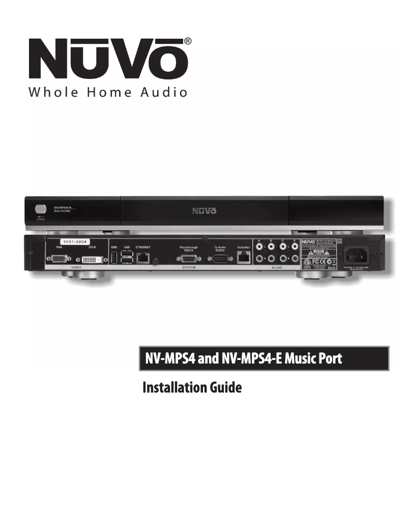 Imagen de la primera página del manual del dispositivo NV-MPS4-E