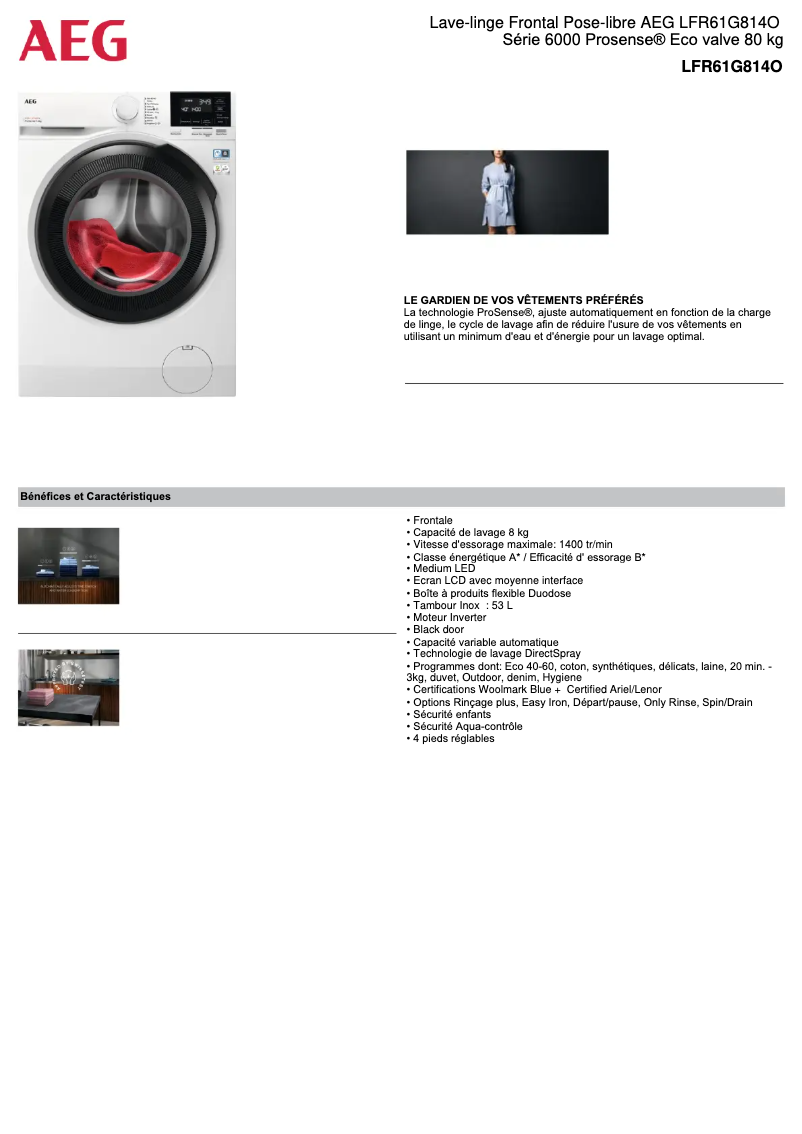 Image de la première page du manuel de l'appareil LFR61G814O