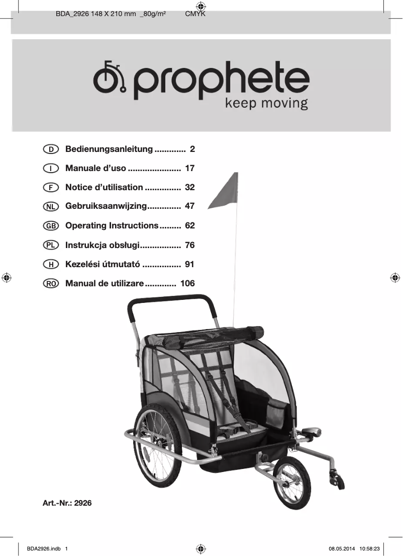 Page 1 de la notice Manuel utilisateur Prophete 2926