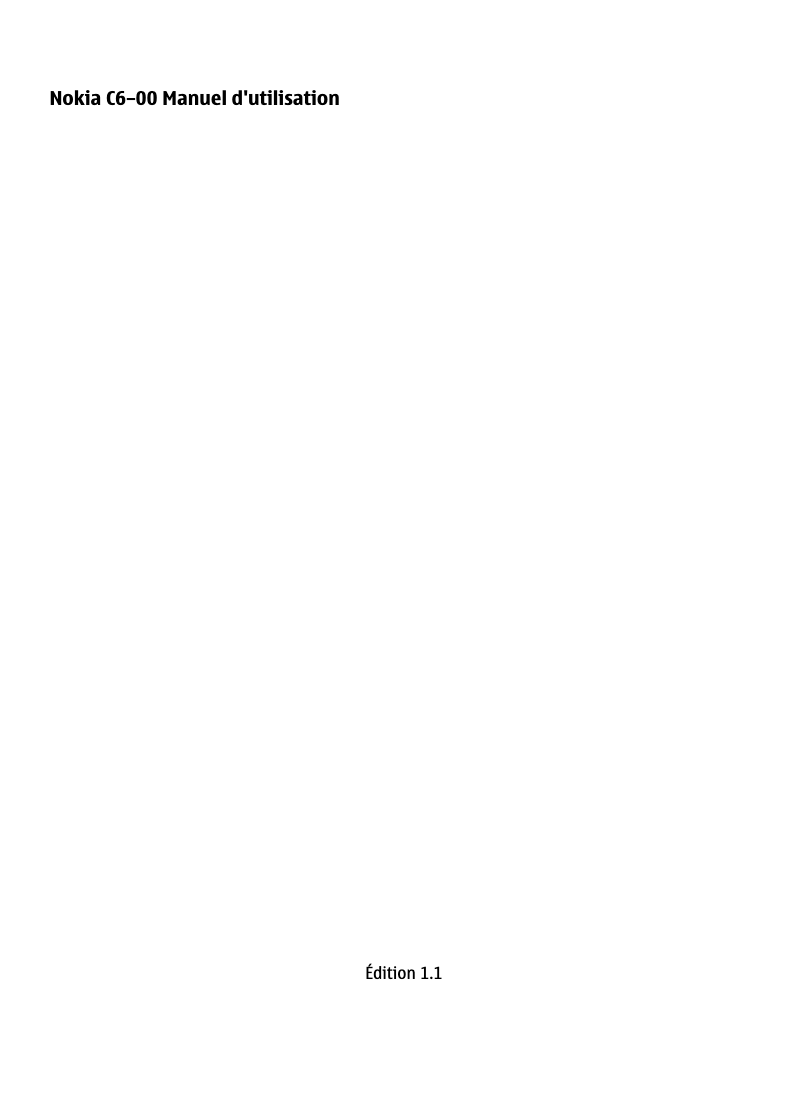 Page 1 de la notice Manuel utilisateur Nokia C6