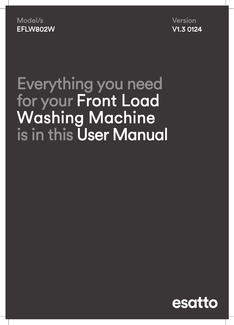Page 1 de la notice Manuel utilisateur Esatto EFLW802W