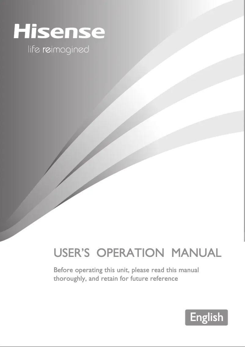 Page 1 de la notice Manuel utilisateur Hisense WFGA9014V
