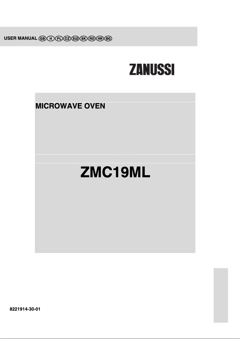 Page n°1 - Manuel utilisateur Zanussi ZMC19M