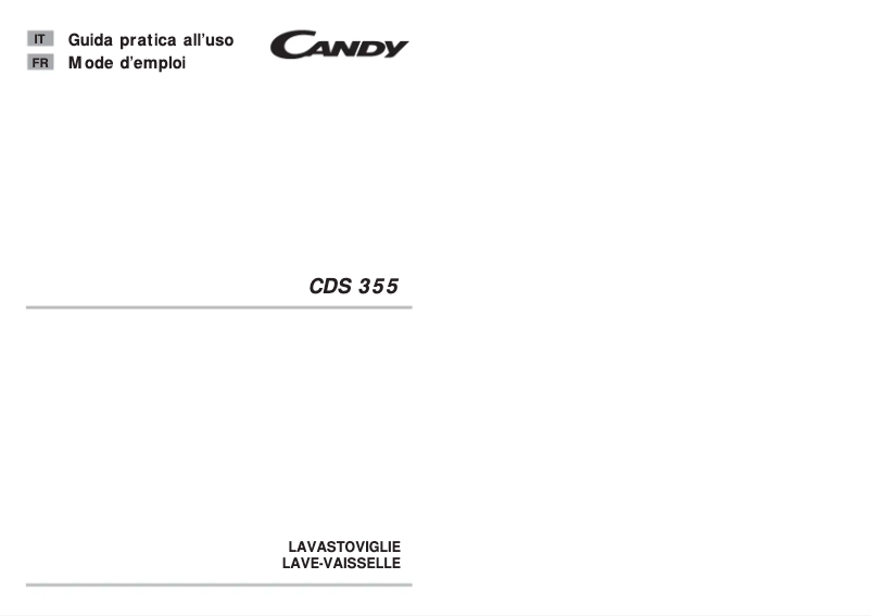Page 1 de la notice Manuel utilisateur Candy CDS 355NDUEDI