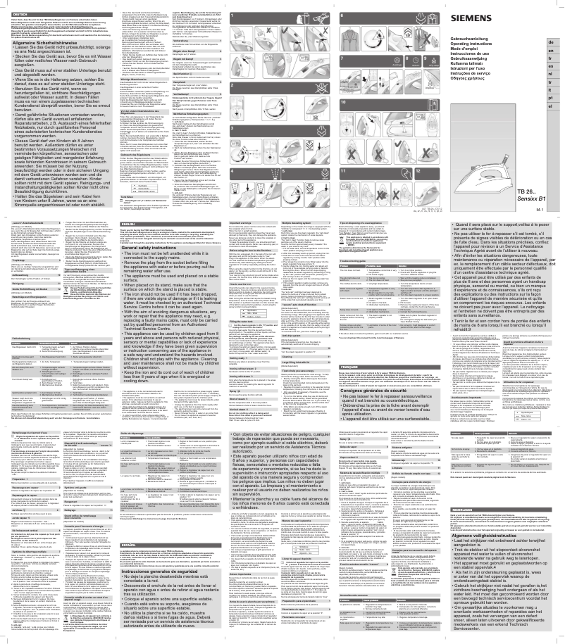 Page 1 de la notice Manuel utilisateur Siemens TB26300GB