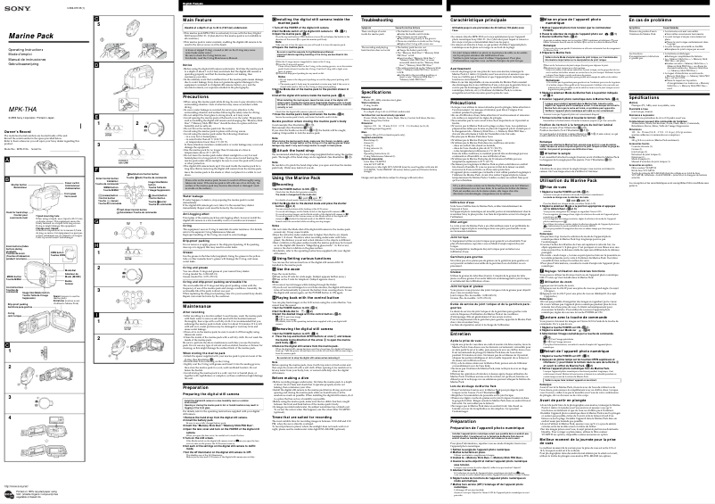 Page 1 de la notice Manuel utilisateur Sony MPK-THA