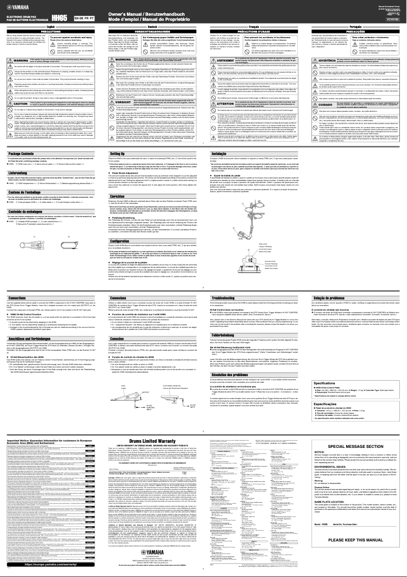 Image de la première page du manuel de l'appareil HH65