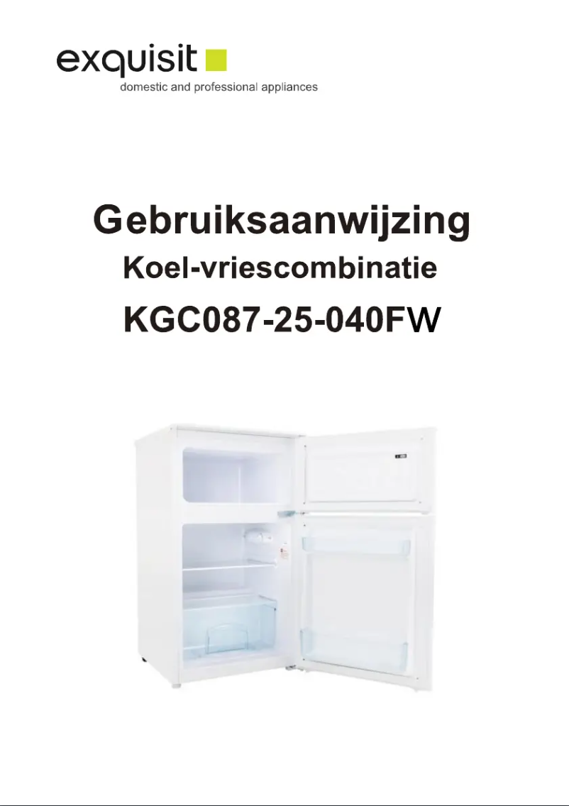 Page n°1 - Manuel utilisateur Exquisit KGC087-25-040FW