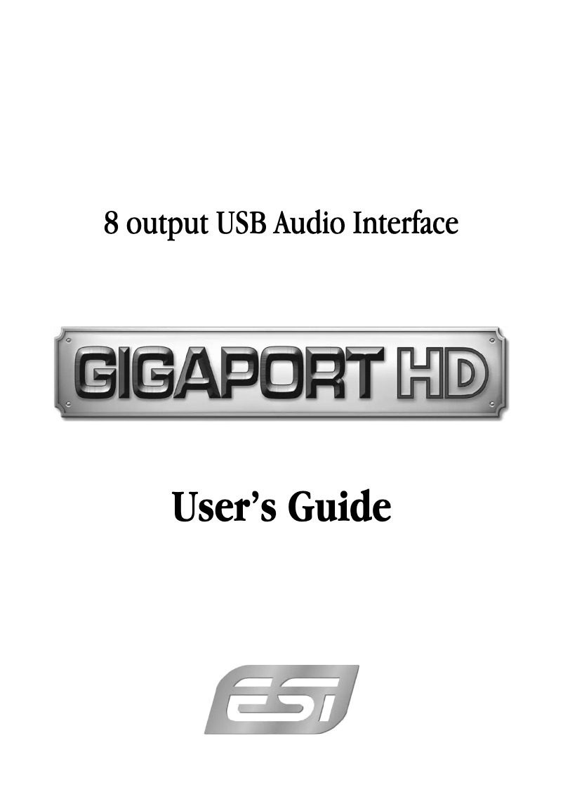 Image de la première page du manuel de l'appareil GIGAPort HD