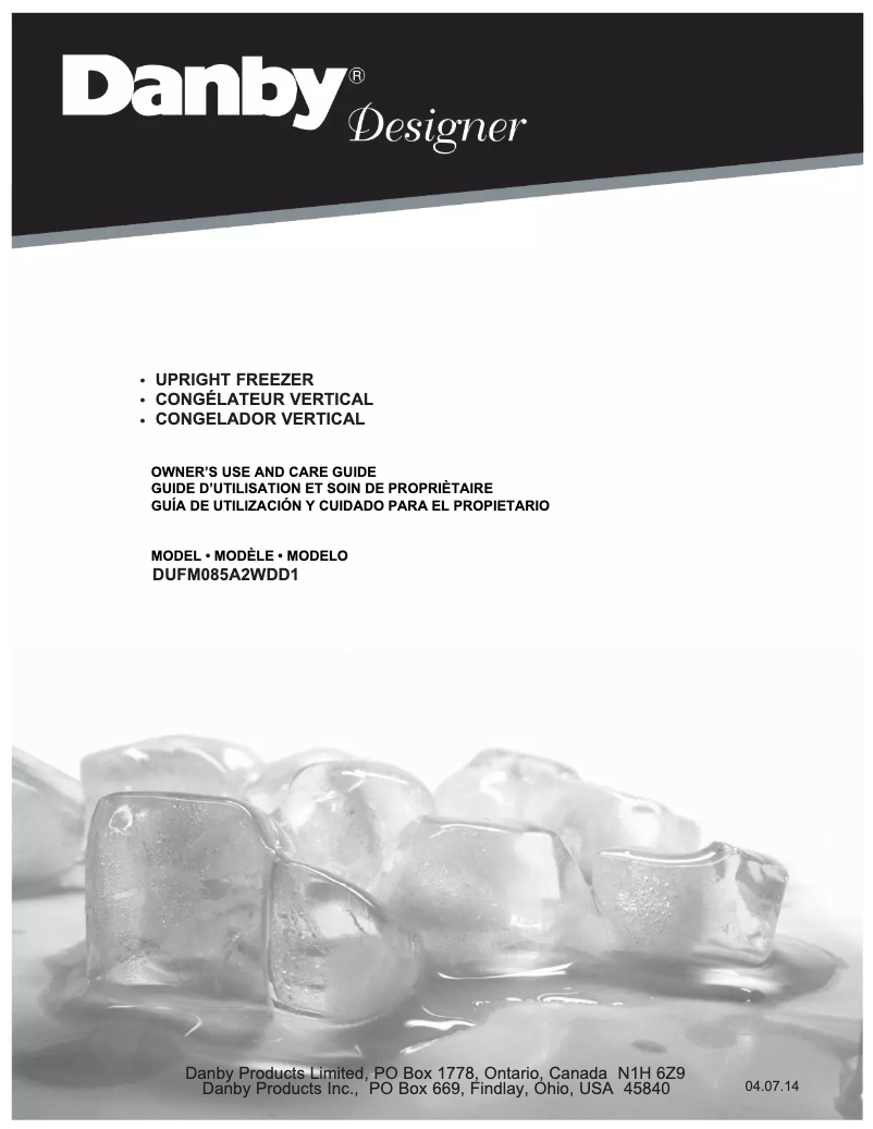 Page n°1 - Manuel utilisateur Danby DUFM085A2WDD1