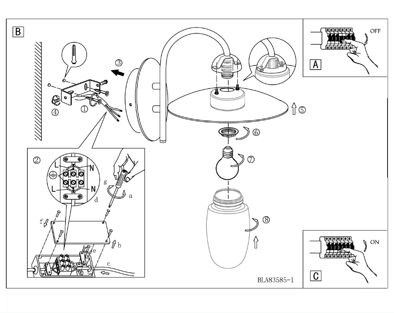 Page 1 de la notice Manuel utilisateur Eglo Milton 1