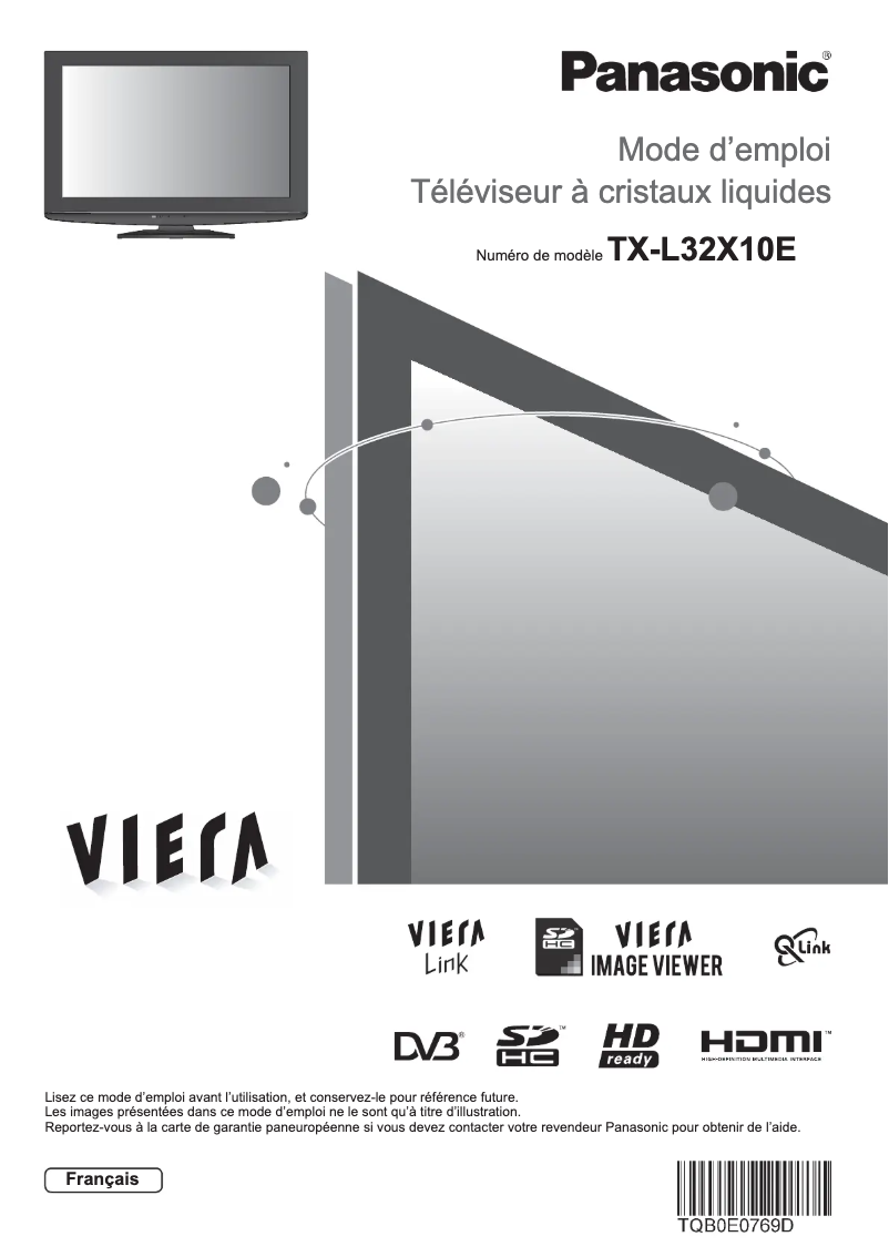 Page 1 de la notice Manuel utilisateur Panasonic Viera TX-L32X10E