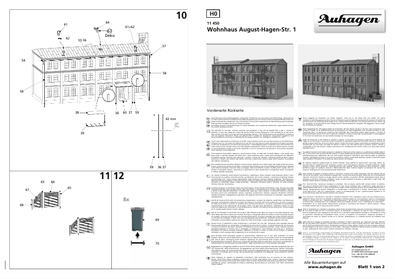 Page 1 de la notice Manuel utilisateur Auhagen 11450