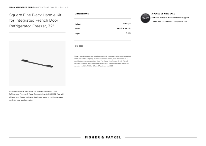 Page n°1 - Manuel utilisateur Fisher & Paykel AHD5RD32AB