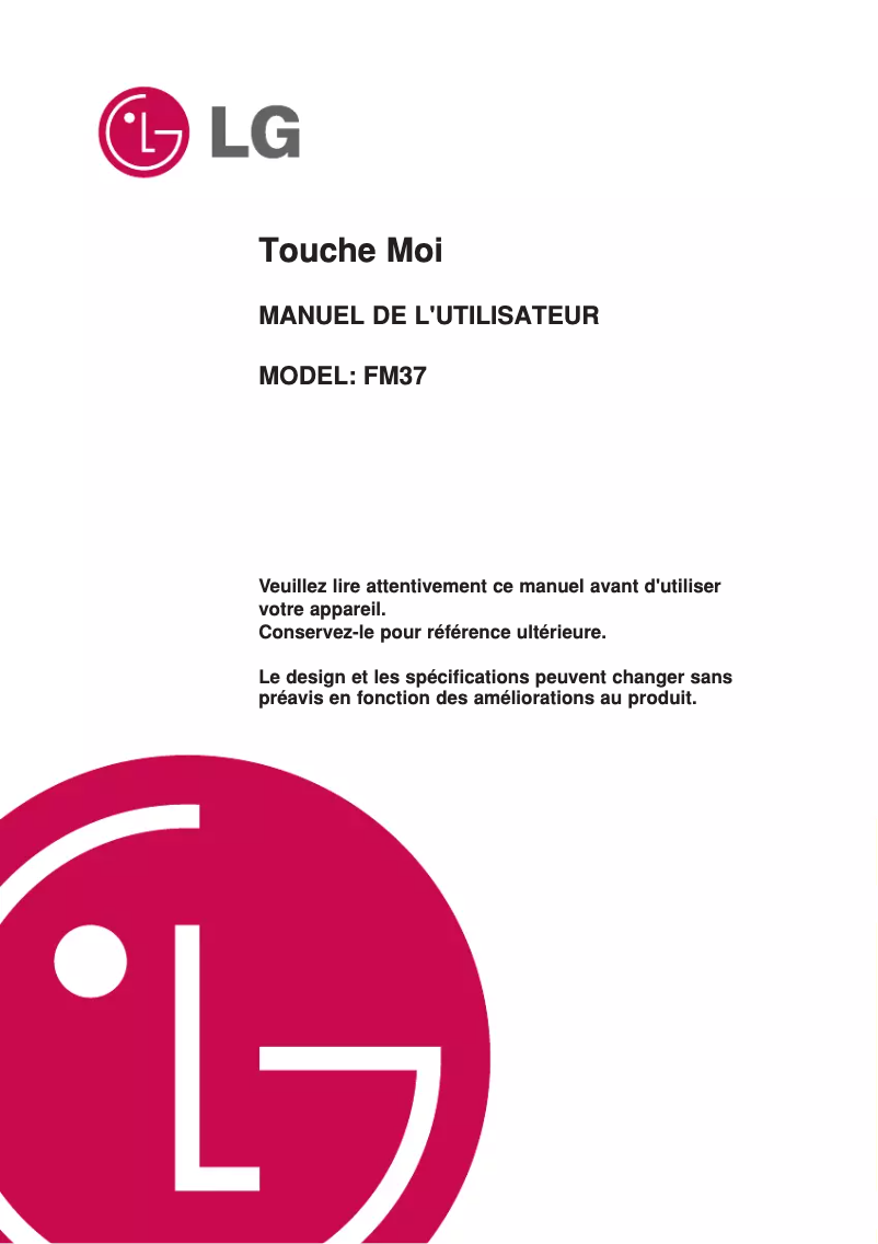 Image de la première page du manuel de l'appareil MF-FM37E4K