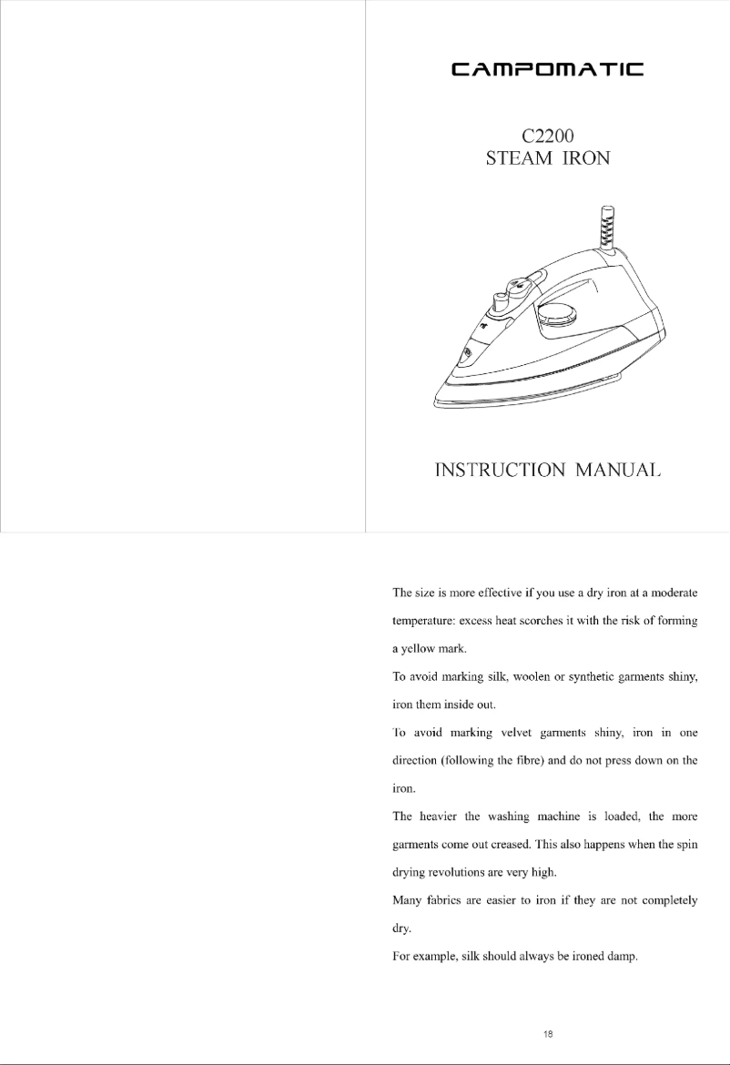 Page n°1 - Manuel utilisateur Campomatic C2200