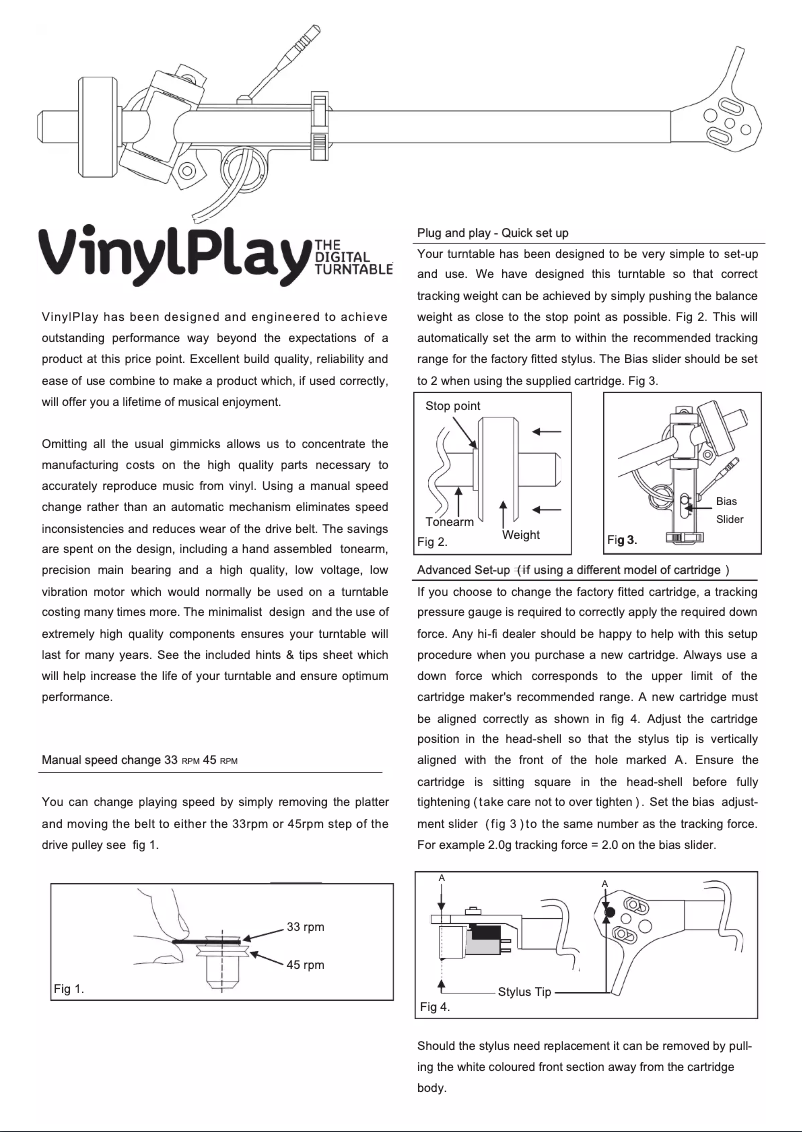 Image de la première page du manuel de l'appareil VinylPlay