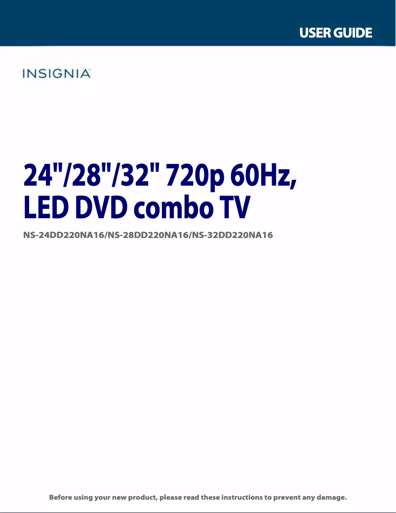 Page n°1 - Manuel utilisateur Insignia NS-24DD220NA16