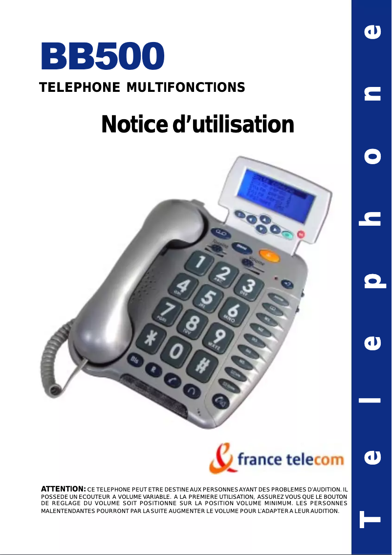 Page 1 de la notice Manuel utilisateur Geemarc BB500