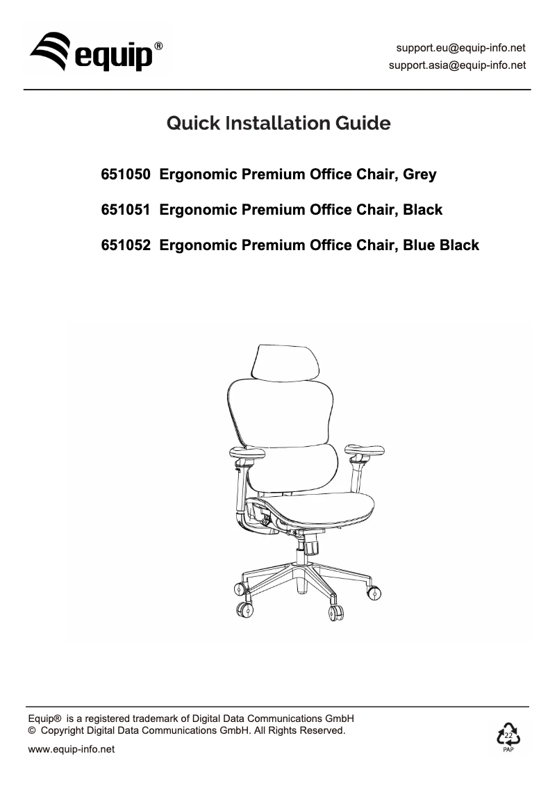 Page 1 de la notice Manuel utilisateur Equip 651052