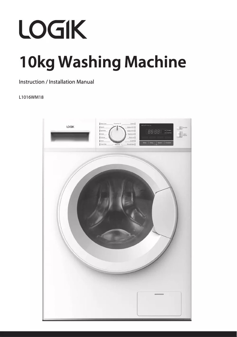 Page n°1 - Manuel utilisateur Logik L1016WM18