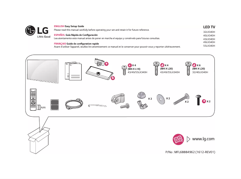 Image de la première page du manuel de l'appareil 40LX340H