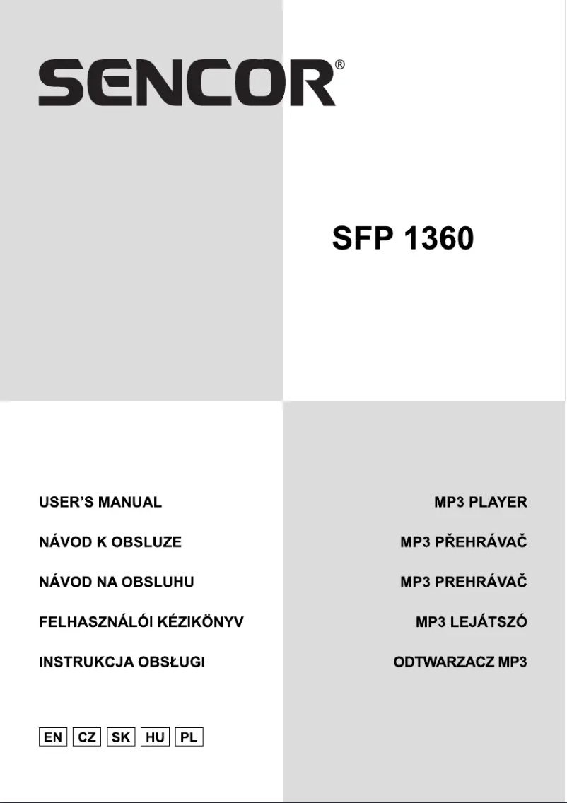 Page 1 de la notice Manuel utilisateur Sencor SFP 1360GN