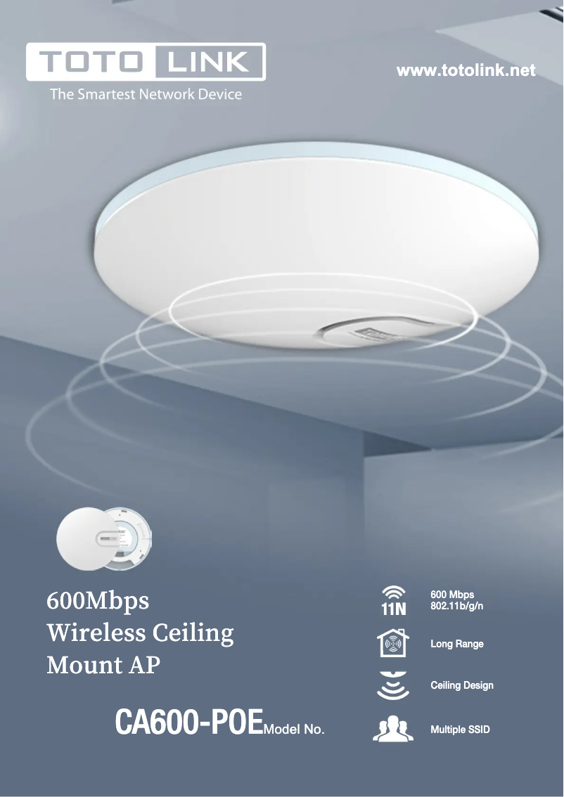 Page 1 de la notice Manuel utilisateur Totolink CA600-PoE