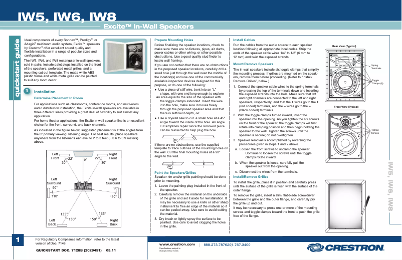 Page n°1 - Manuel utilisateur Crestron Excite IW6