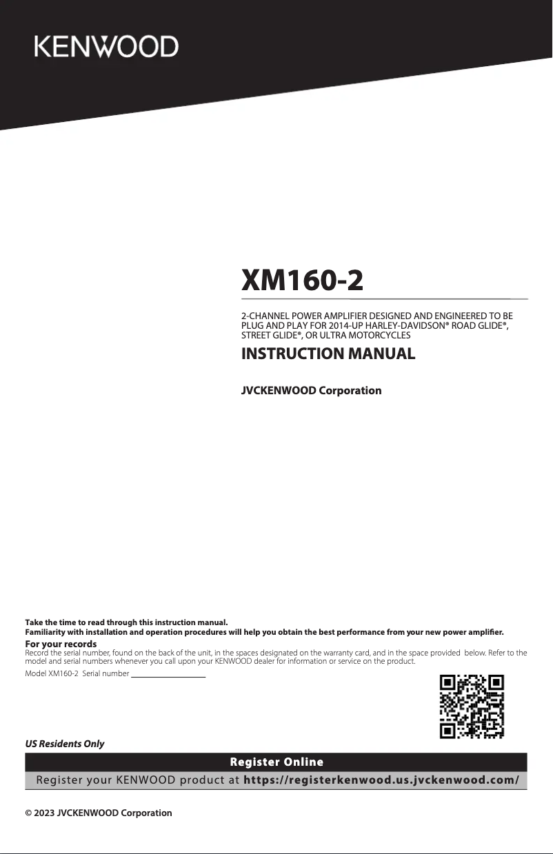 Page n°1 - Manuel utilisateur Kenwood XM160-2