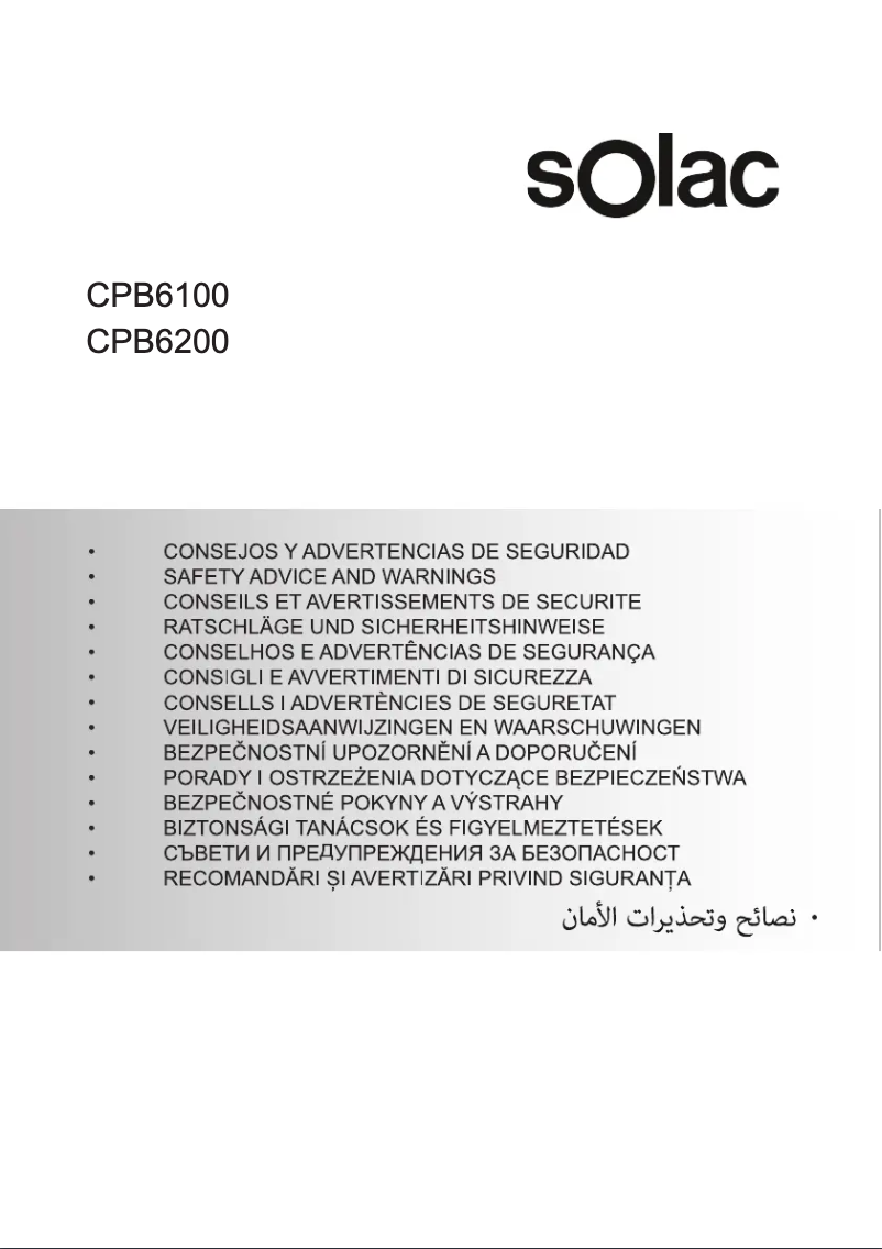 Page n°1 - Instructions de sécurité Solac Optima Center 3000 CPB6100