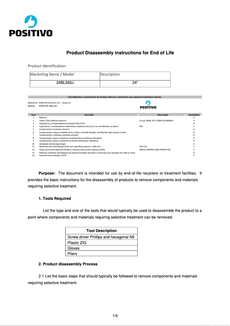 Imagen de la primera página del manual del dispositivo 24BL550J