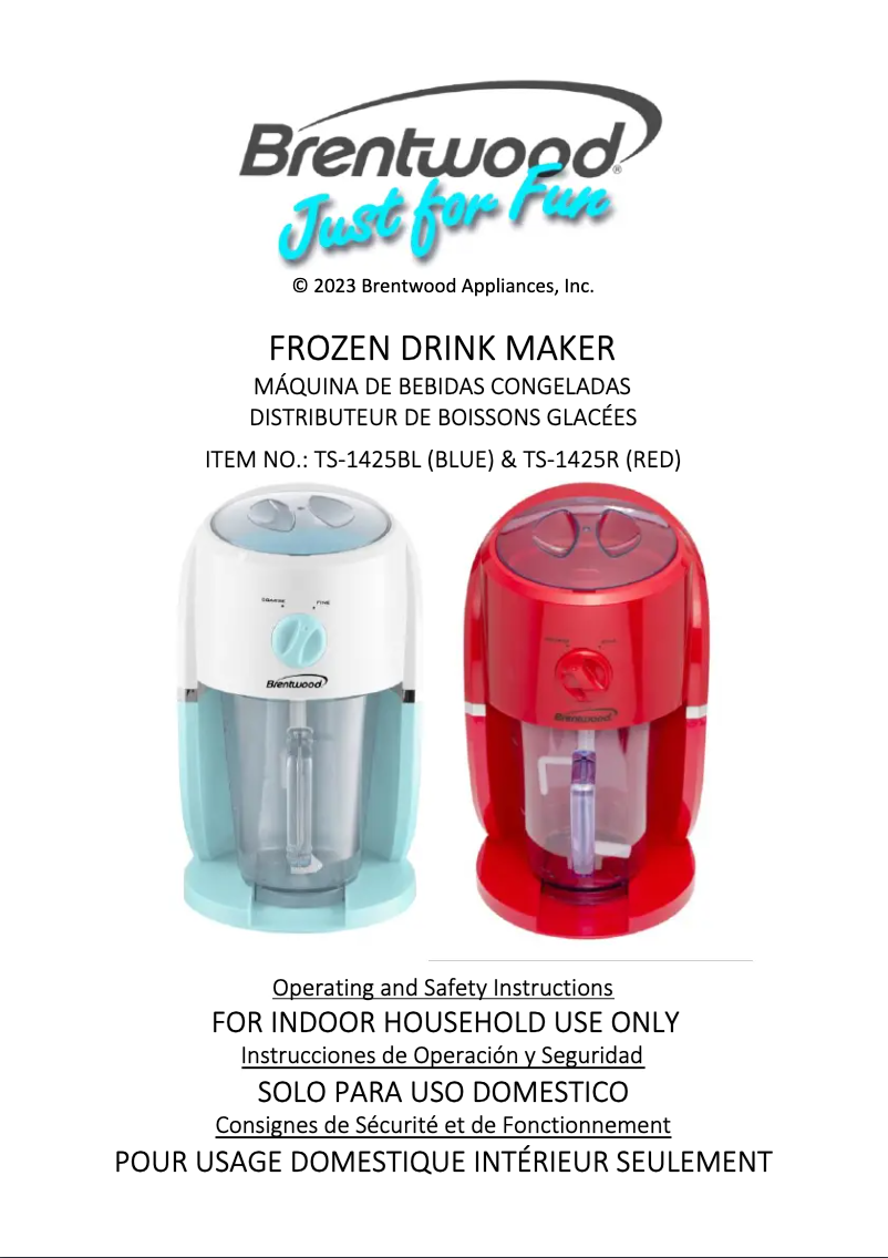 Page n°1 - Manuel utilisateur Brentwood TS-1425R