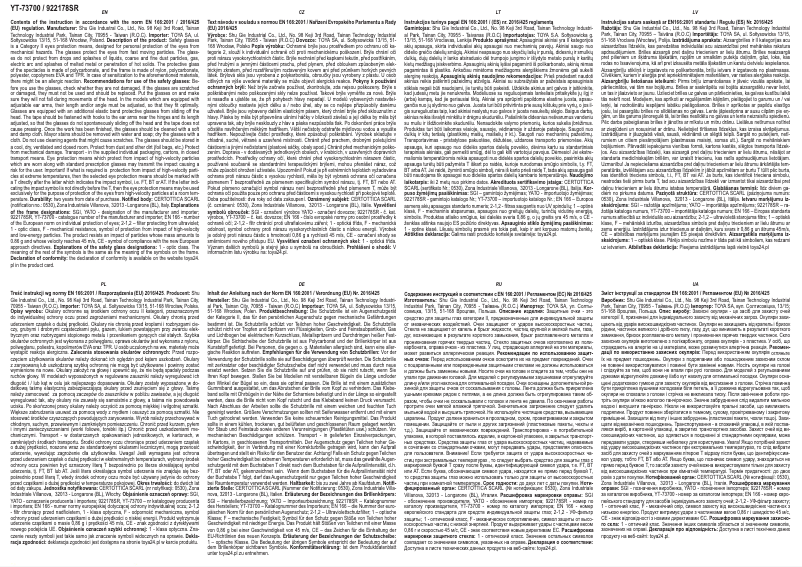 Page 1 de la notice Manuel utilisateur Yato YT-73700