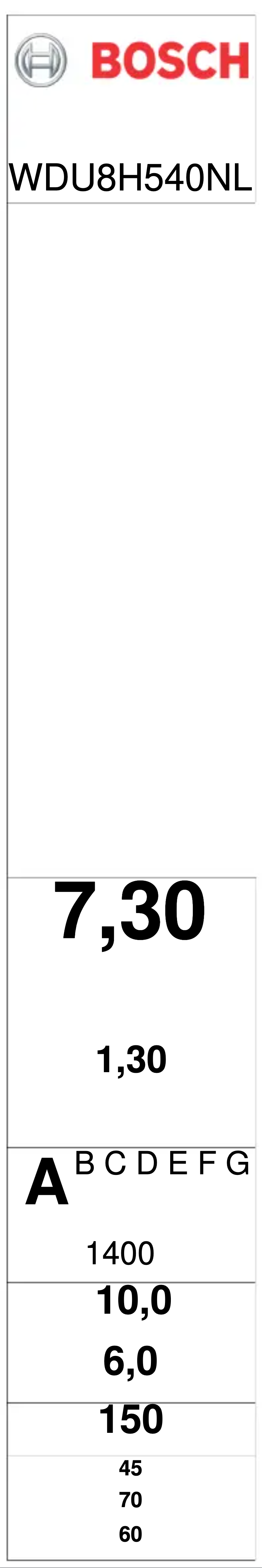Page 1 de la notice Label énergétique Bosch WDU8H540NL