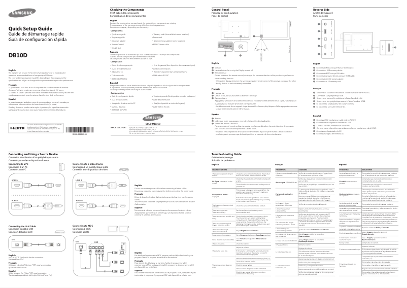 Página 1 del manual Guía de instalación Samsung DB10D