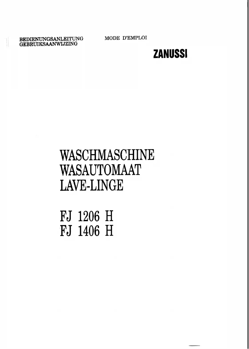 Página 1 del manual Manual de usuario Zanussi Fj 1206 h