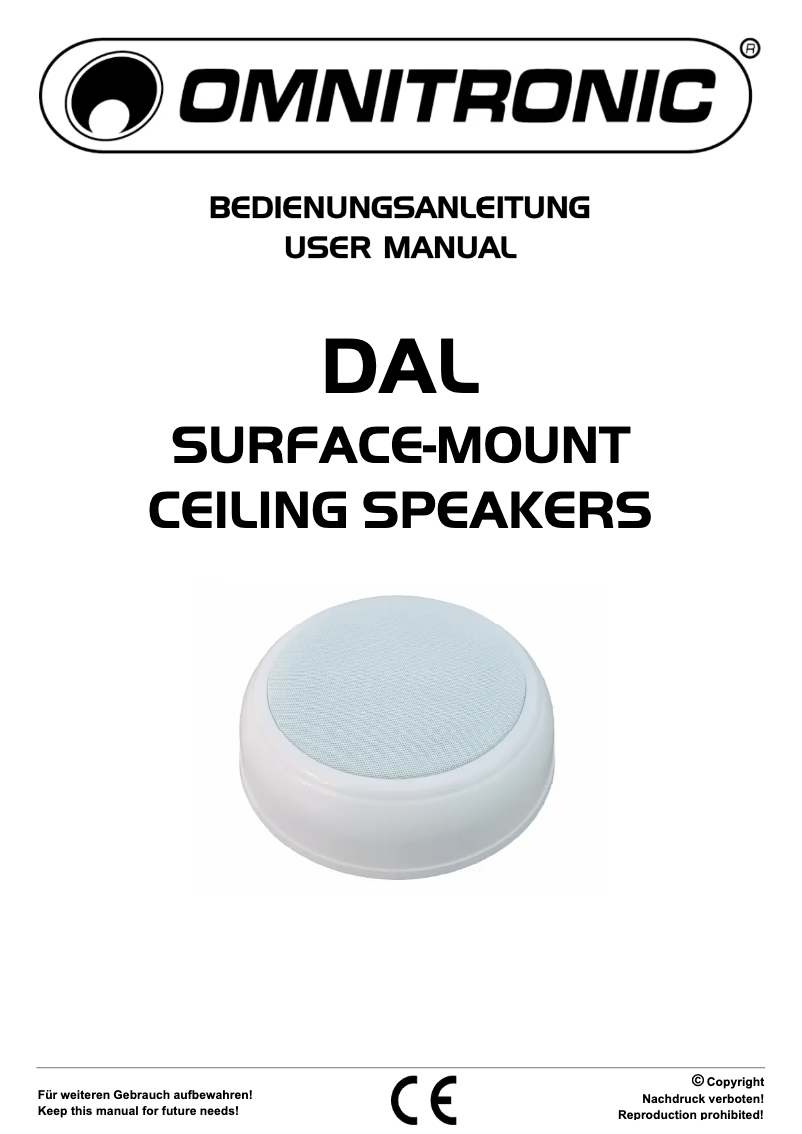 Page n°1 - Manuel utilisateur Omnitronic DAL-2