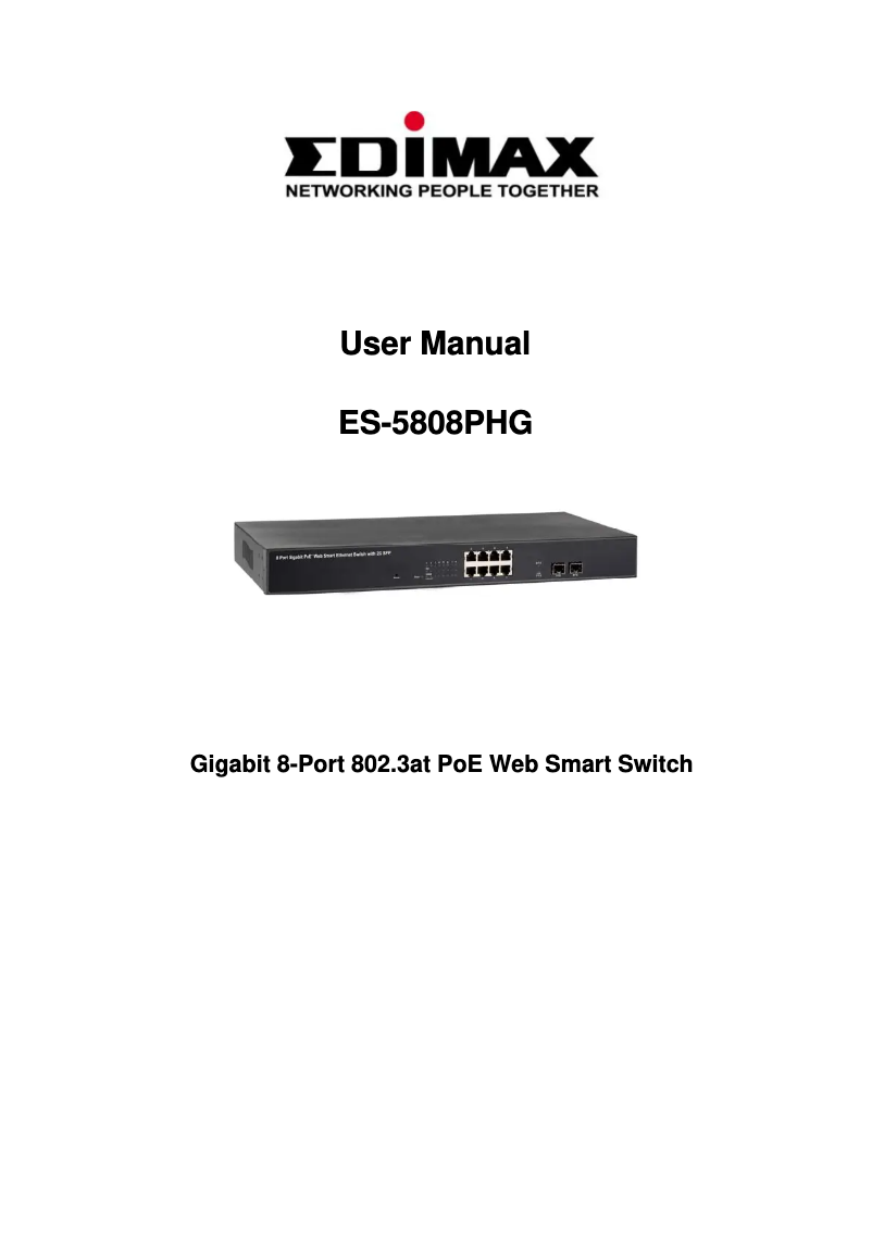Page n°1 - Manuel utilisateur Edimax ES-5808PHG