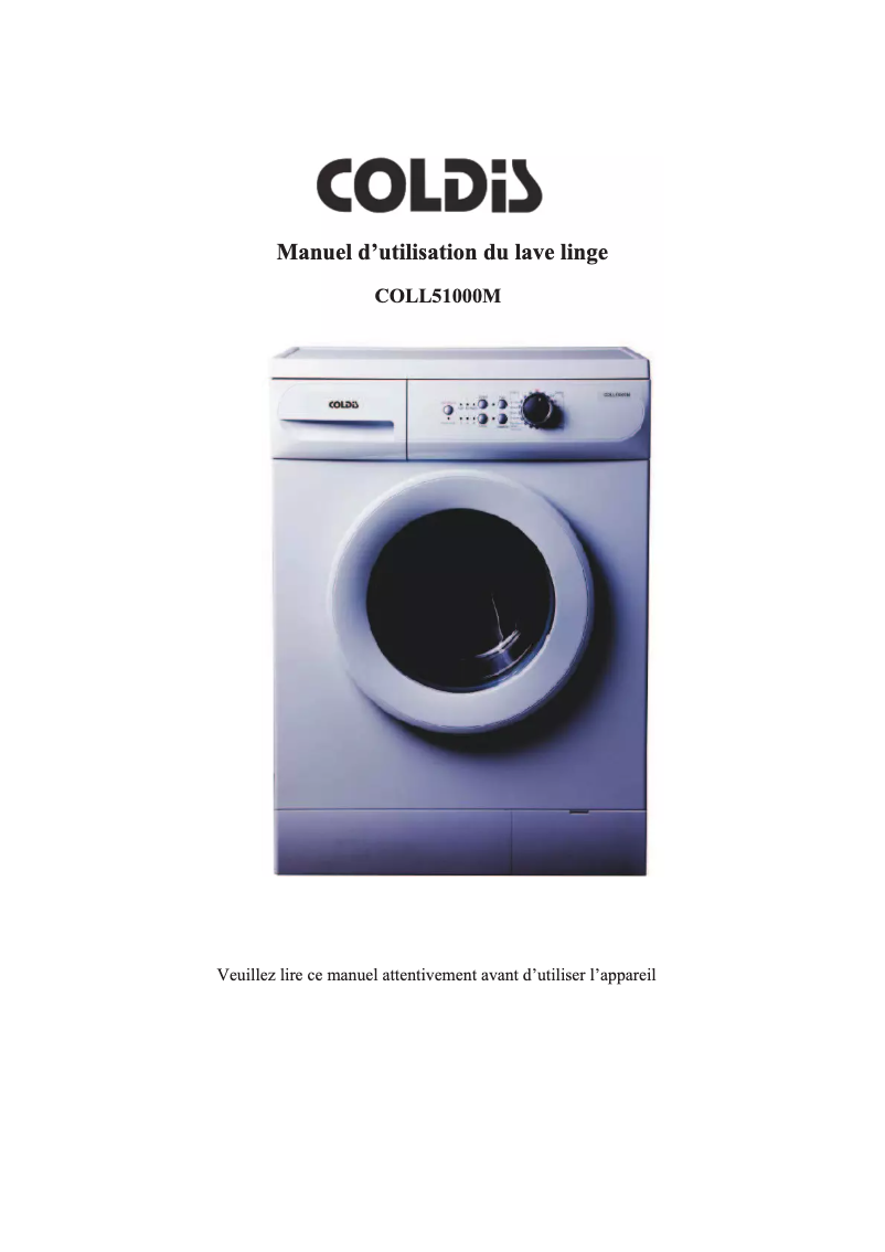 Page n°1 - Manuel utilisateur Coldis COLL51000M
