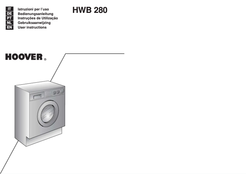 Page 1 de la notice Manuel utilisateur Hoover HWB 280-80