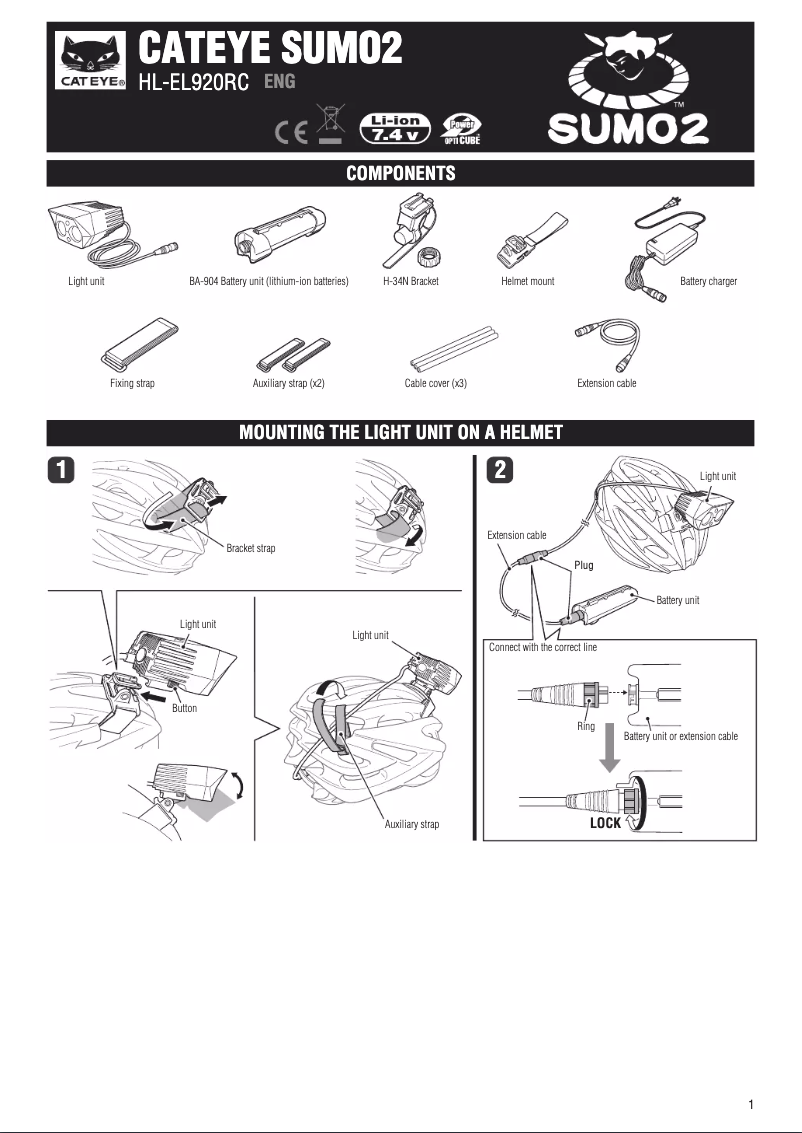 Page 1 de la notice Manuel utilisateur Cateye Sumo 3
