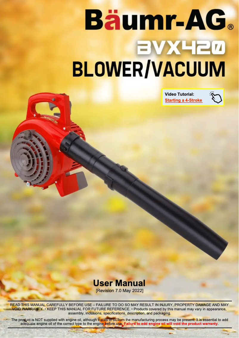 Page 1 de la notice Manuel utilisateur Baumr-AG BVX420