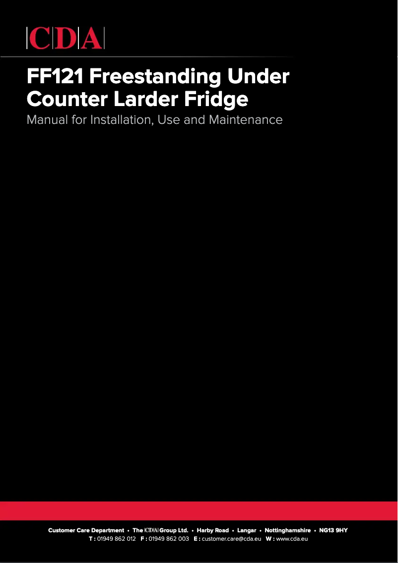 Page n°1 - Manuel utilisateur CDA FF121WH