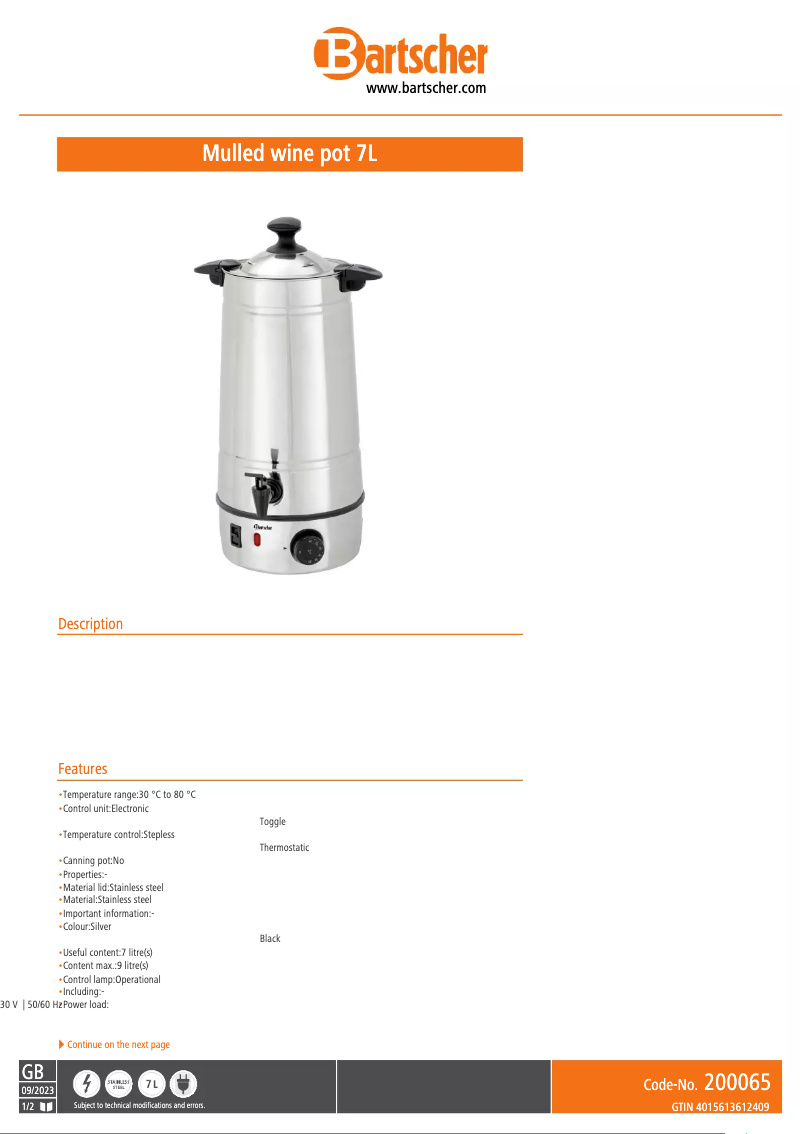 Image de la première page du manuel de l'appareil 200065